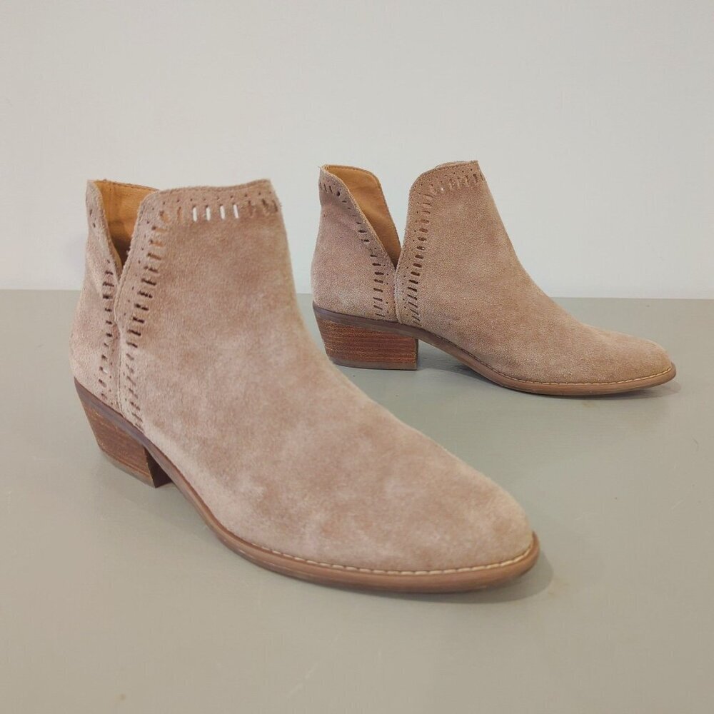Lucky Brand Tan Suede Ankle Booties Size 9 - Picture 1 of 10